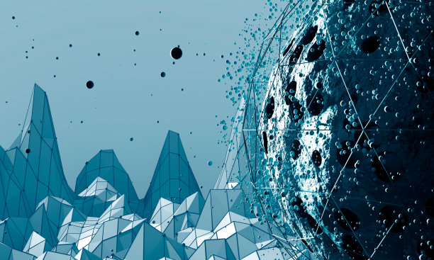 抽象死亡星球和低聚景观图片下载