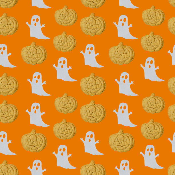 无缝图案万圣节背景图片下载