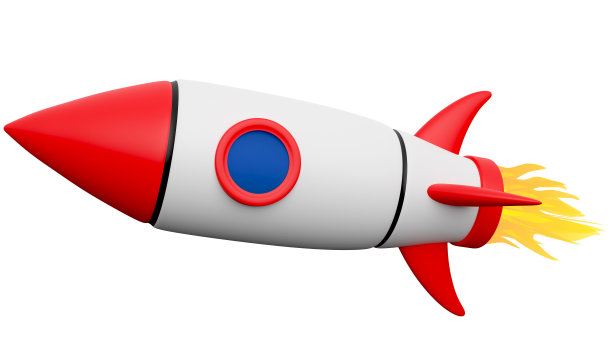 3D飞行卡通火箭飞船图片下载