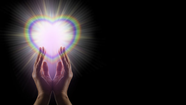 引导彩虹心灵治疗能量信息旗帜图片下载