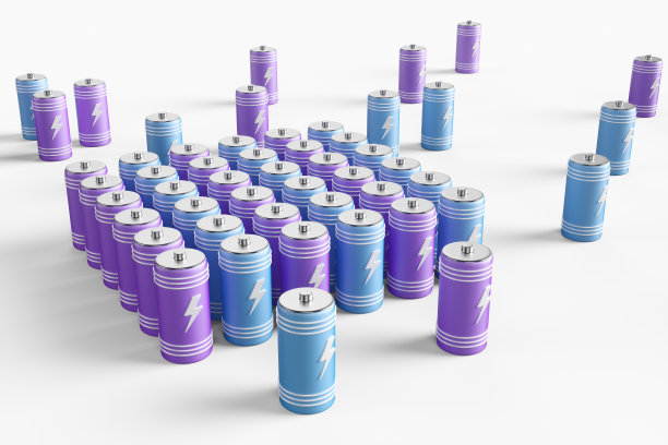 白色背景上的大组电池。3 d渲染插图。图片下载