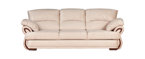 米色沙发孤立在白色背景上图片下载