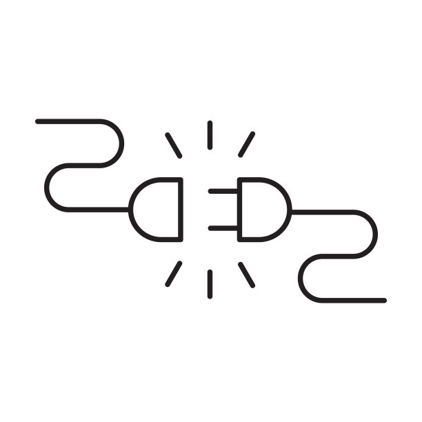 连接轮廓图标矢量电源和插头连接标志，适用于您的网站设计、logo、app、UI。插图图片下载
