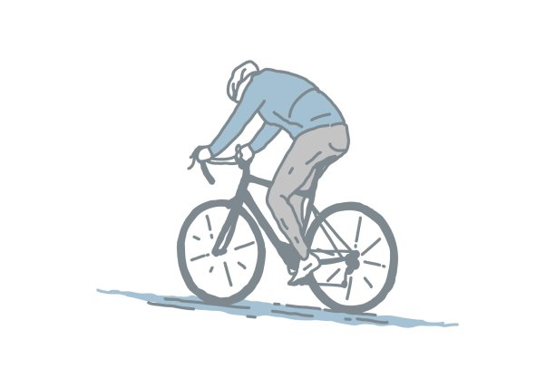 蓝色骑自行车插画设计图片下载