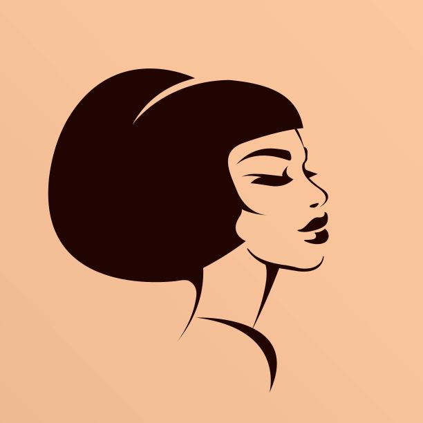 非洲式发型发型。美发厅、美容院女性插画。图片下载