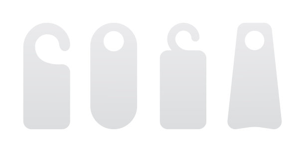 酒店门吊牌模板图标标识集平面风格设计矢量插图。图片下载