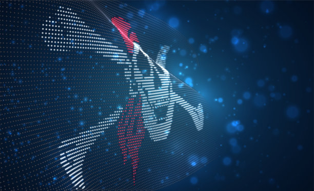 向量明亮发光的国家旗帜抽象点。图片下载