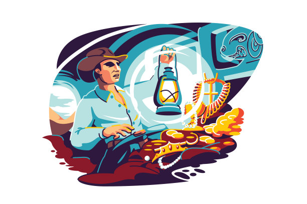 幸运的男性猎人找到了宝藏图片下载