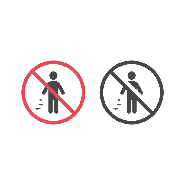 不乱扔垃圾，不乱扔垃圾的红色标志图片下载