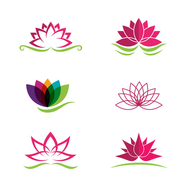 美女荷花矢量图标图片下载