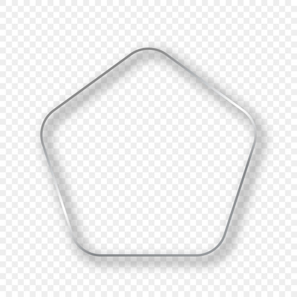 银色发光圆形五边形框架与阴影图片下载