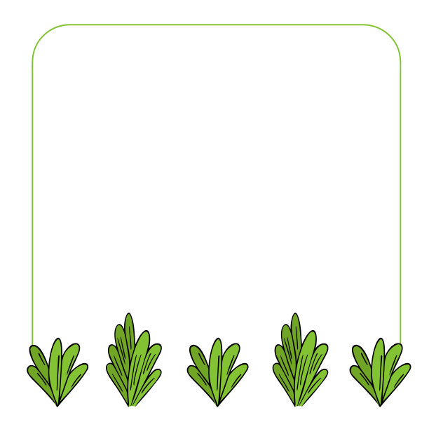 模板框架手绘植物。简单的植物旗帜，卡片，画线，极简主义。图片下载