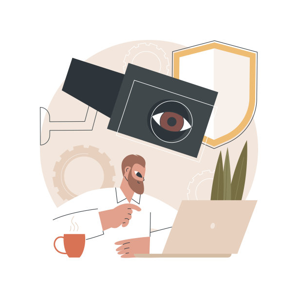 视频监控抽象概念矢量插图。图片下载