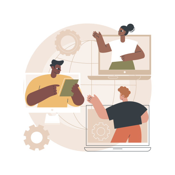 在线meetup抽象概念矢量图。图片下载