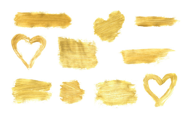 一套金色的笔触。图片下载