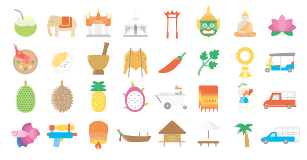 泰国图标套装(单色版)图片下载