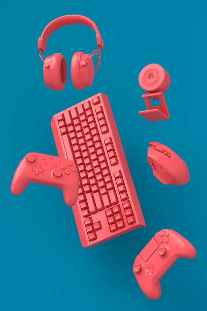 飞行游戏的齿轮，如鼠标，键盘，操纵杆，耳机，VR，麦克风图片下载