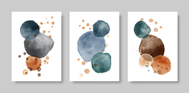 一套创意极简主义手绘插图墙壁装饰，明信片或小册子封面设计。矢量插图。图片下载