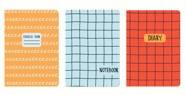 一组基于网格无缝模式的封面页模板。标题隔离和可替换图片下载