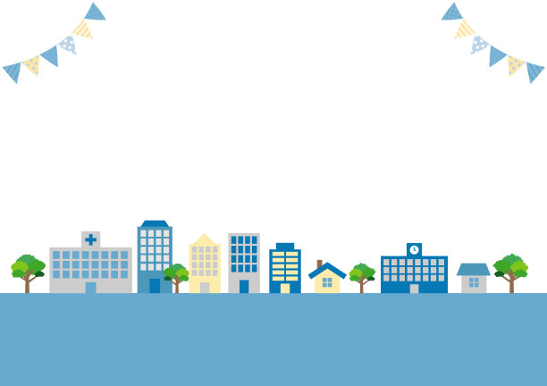 简单和清新的城市景观插图图片下载