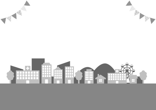 简单和清新的城市景观插图图片下载