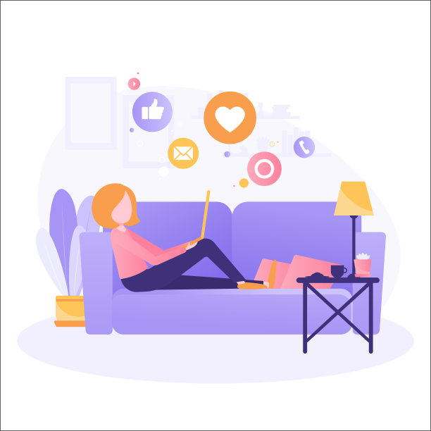 商业发展课程远程工作在线远程工作自由职业技术笔记本电脑在家工作女孩图片下载