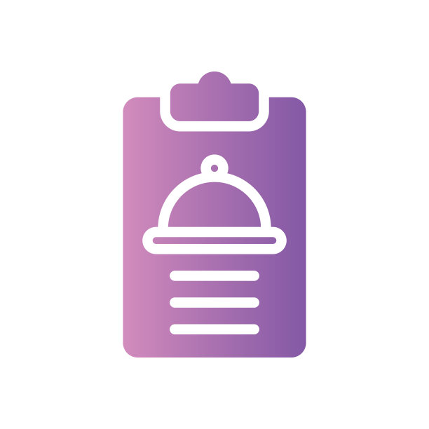 菜单食物渐变图标孤立在白色背景上图片下载