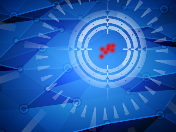 在网络空间检测到病毒。抽象视觉的目标是威胁。检测到问题。图片下载