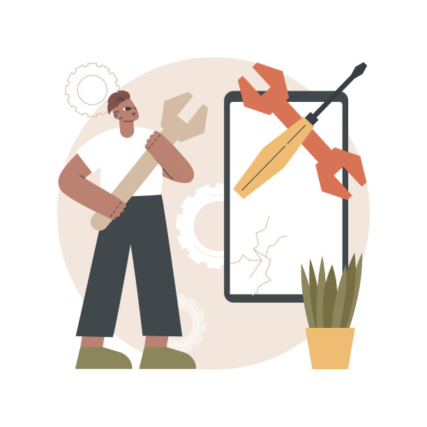 移动设备维修抽象概念矢量插图。图片下载