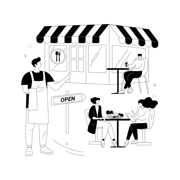 餐馆重新开张抽象概念矢量插图。图片下载