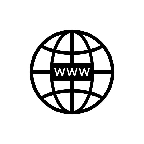 网站图标：互联网域名和网址链接的WWW符号矢量图图片下载