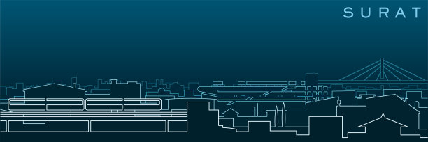 苏拉特多线天际线和地标图片下载