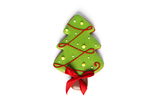 姜饼曲奇被孤立在白色背景上。Cristmas饼干孤立图片下载