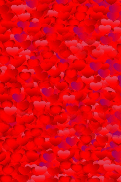 插图的背景图像的各种红色的情人。图片下载