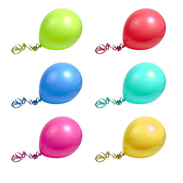 多色拼贴集明亮的橡胶气球孤立在白色背景图片下载