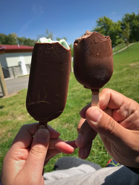 一对夫妇拿着冰淇淋图片下载