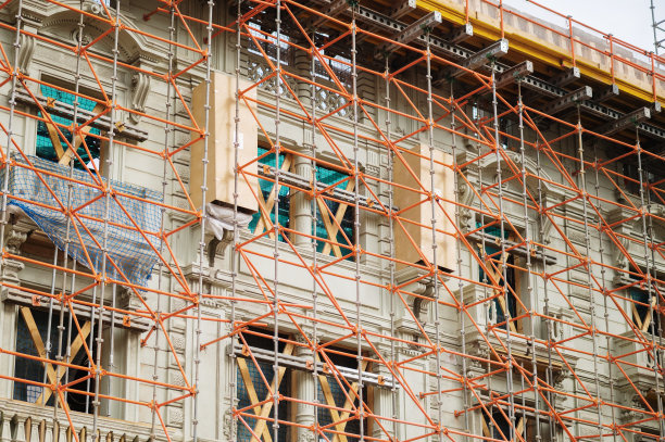 正在装修的建筑立面的细节图片下载