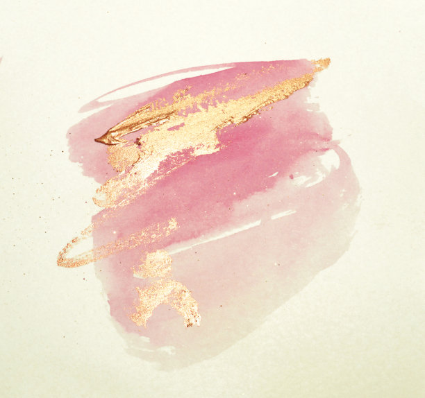 抽象金色和粉色水彩污渍图片下载