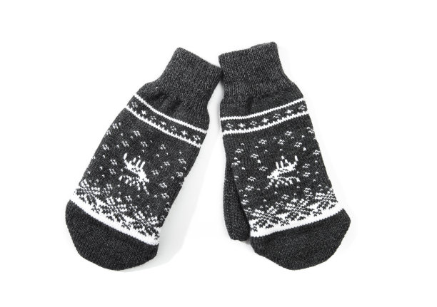 灰色针织手套，图案独立图片下载