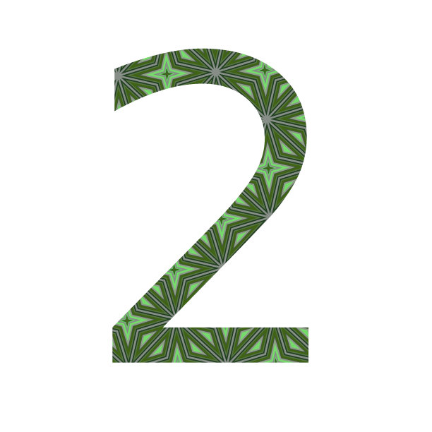 第2个字母由绿色星星组成，孤立在白色背景上图片下载