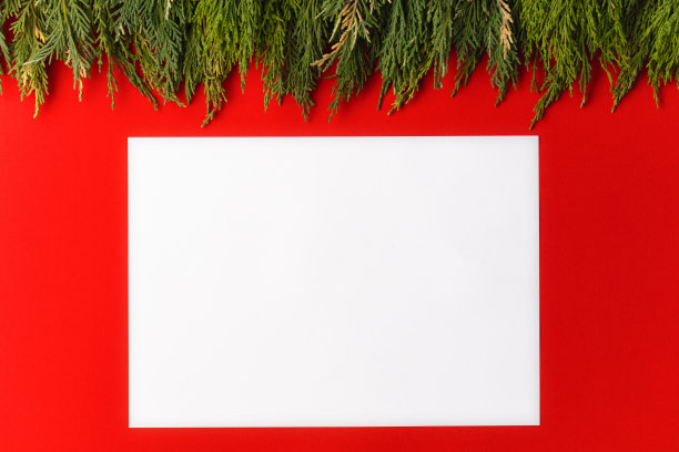 圣诞节作文在红色背景与复制空间为您的文本。图片下载