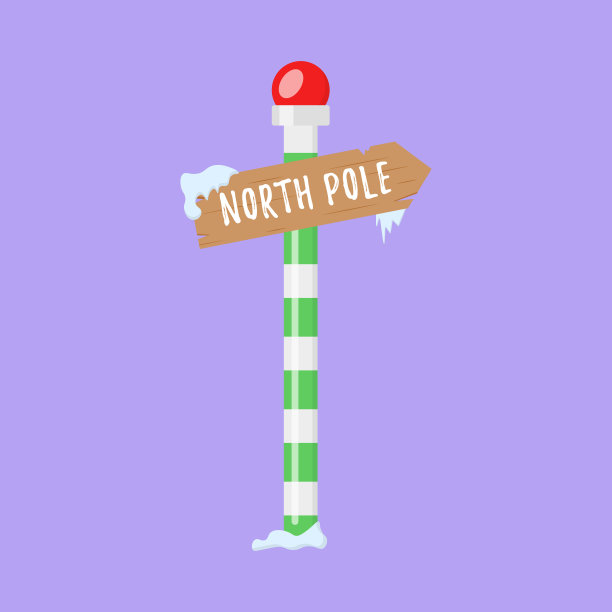 冬天的圣诞节标志为北极。图片下载