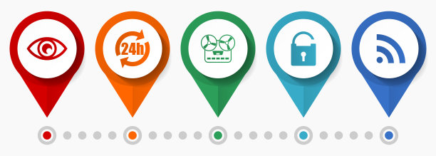 技术，媒体，互联网概念矢量图标集，平面设计指针，信息图表模板图片下载