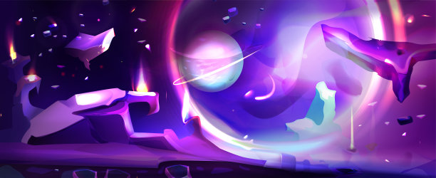 外星球景观的空间背景图片下载