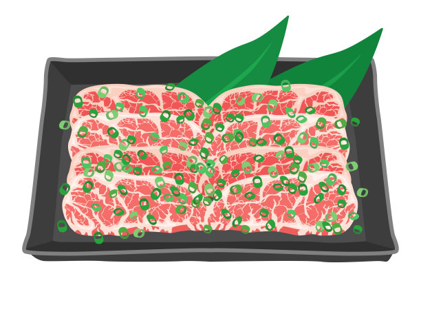 烤青葱排骨的插图。图片下载