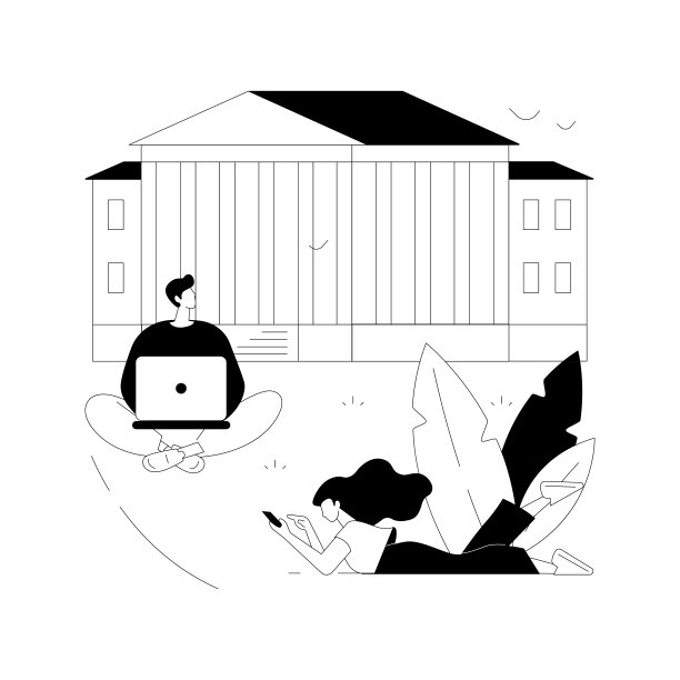 大学校园抽象概念矢量插图。图片下载