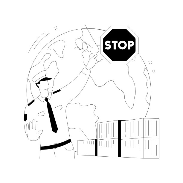禁运条例抽象概念向量说明。图片下载