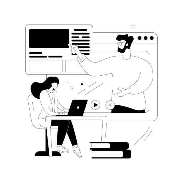 在线工作坊抽象概念矢量插图。图片下载