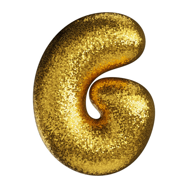 字母由金色的闪光纸制成，孤立在白色背景上。图片下载