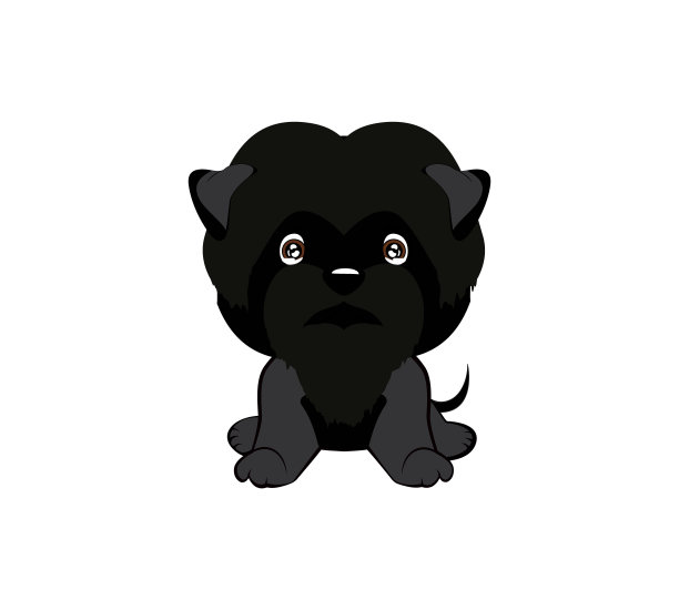 向量插图的可爱的狗在平坦的风格显示悲伤的情绪。emoji哭。笑脸图标。聊天，交流，打印，贴纸。蓝色背景上的孤立物体。不开心。狗猴绠坐。图片下载